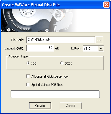 Create VMware Virtual Disk File